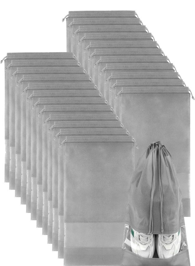 B11 Clear Transparent Nonwoven Shoe Bag for Men & Women Daily Storage and Travel Need Esential Shoes Pouches - Grey - 24 Pcs - Image 1